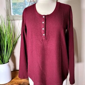 LOFT waffle knit top like new